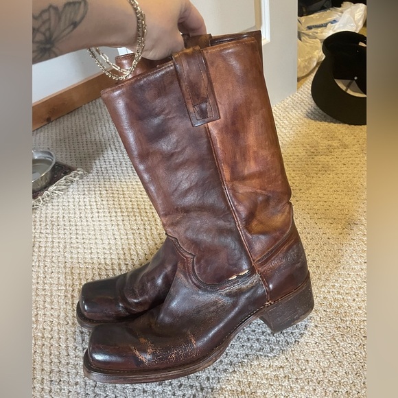 Men's Brown Leather Boots - Picture 1 of 3
